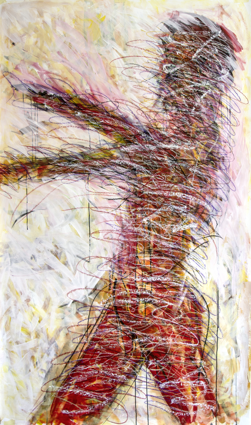 Figur 11, Work on Paper, Acryl, 190 x 110 cm, © Anders, 2021