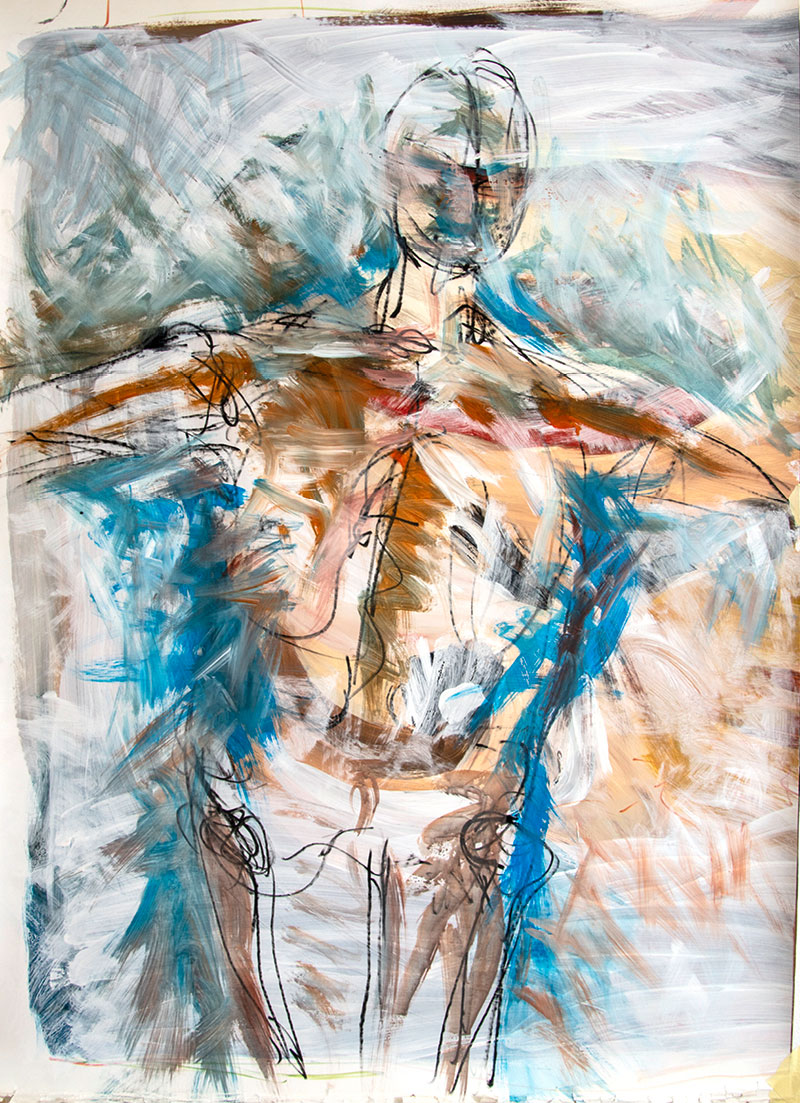 Figur 3, Work on Paper, Acryl, 110 x 80 cm, © Anders, 2020