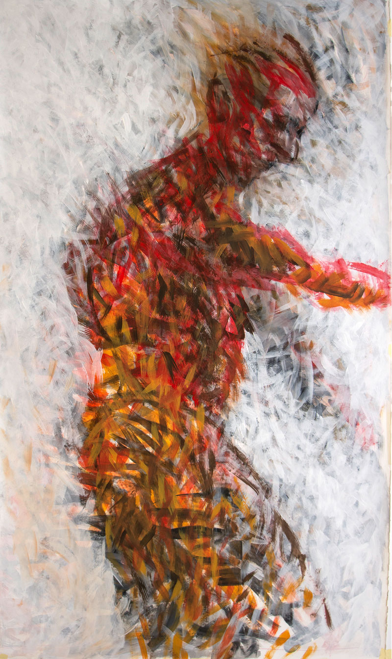 Figur 8, Work on Paper, Acryl, 185 x 110 cm, © Anders, 2020