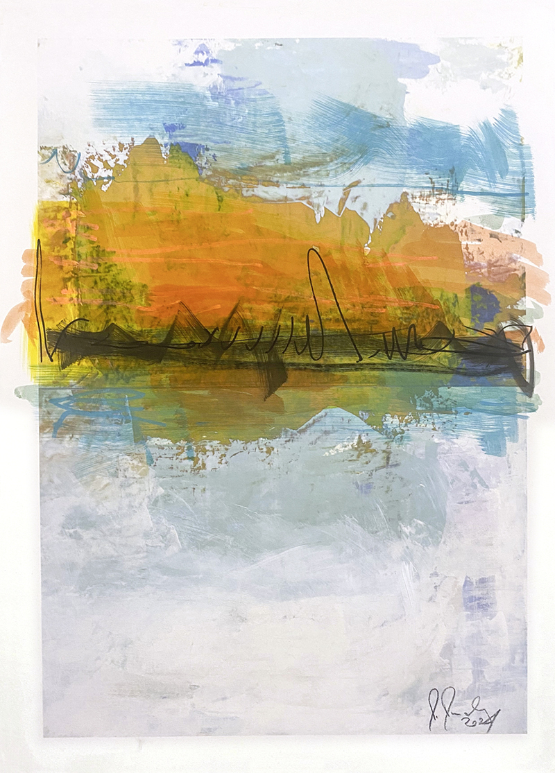 abstract landscape 1, Work on Paper, mixed media, 40 x 30 cm, © Anders, 2021