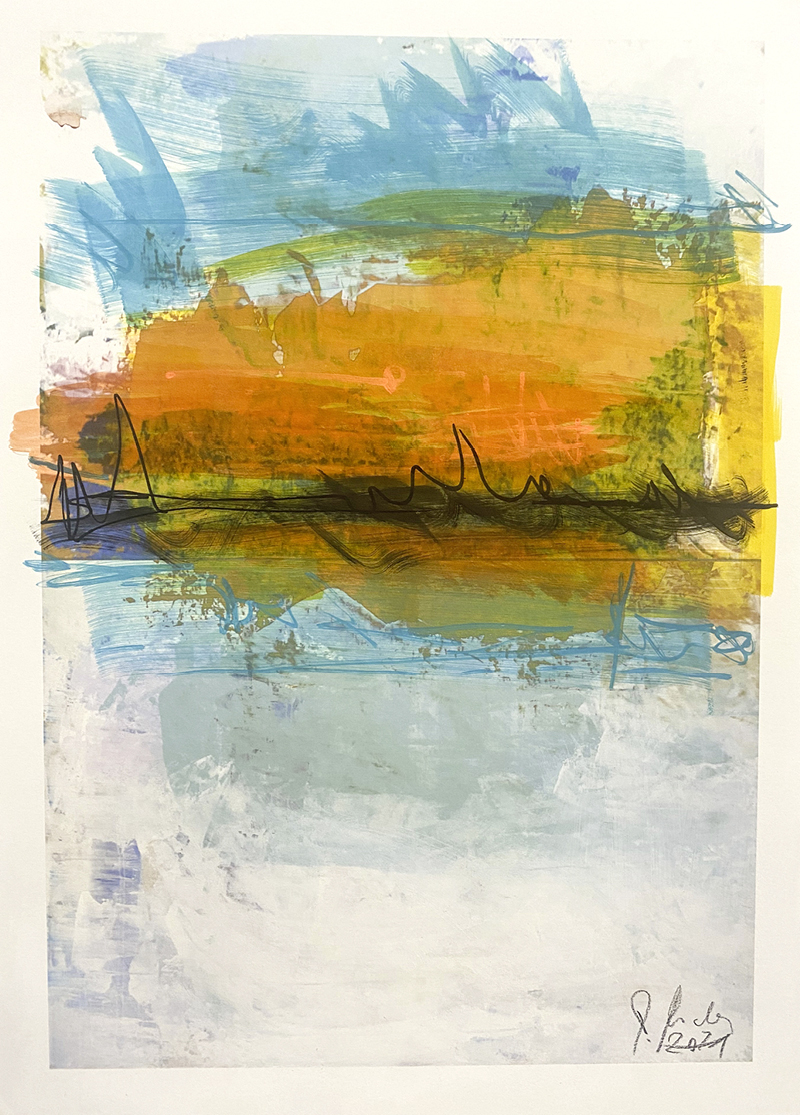 abstract landscape 2, Work on Paper, mixed media, 40 x 30 cm, © Anders, 2021